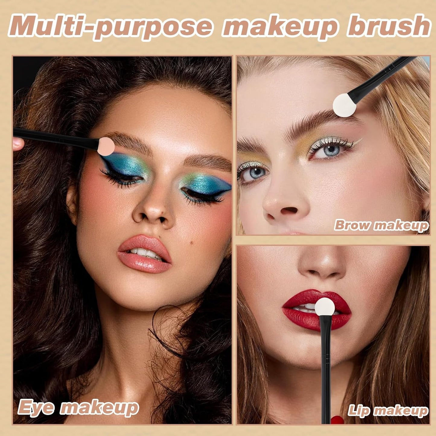 Eyeshadow Applicators Double Sided Sponge Makeup Brushes Reusable 8Pcs Round Foam Eye Shadow Applicator Sticks Brush Set Washable