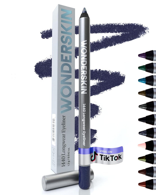 Wonderskin Eyeliner Pencil, 1440 Longwear Blue Purple Eyeliner Pencil - Waterproof, Sharpenable & Smudge Proof