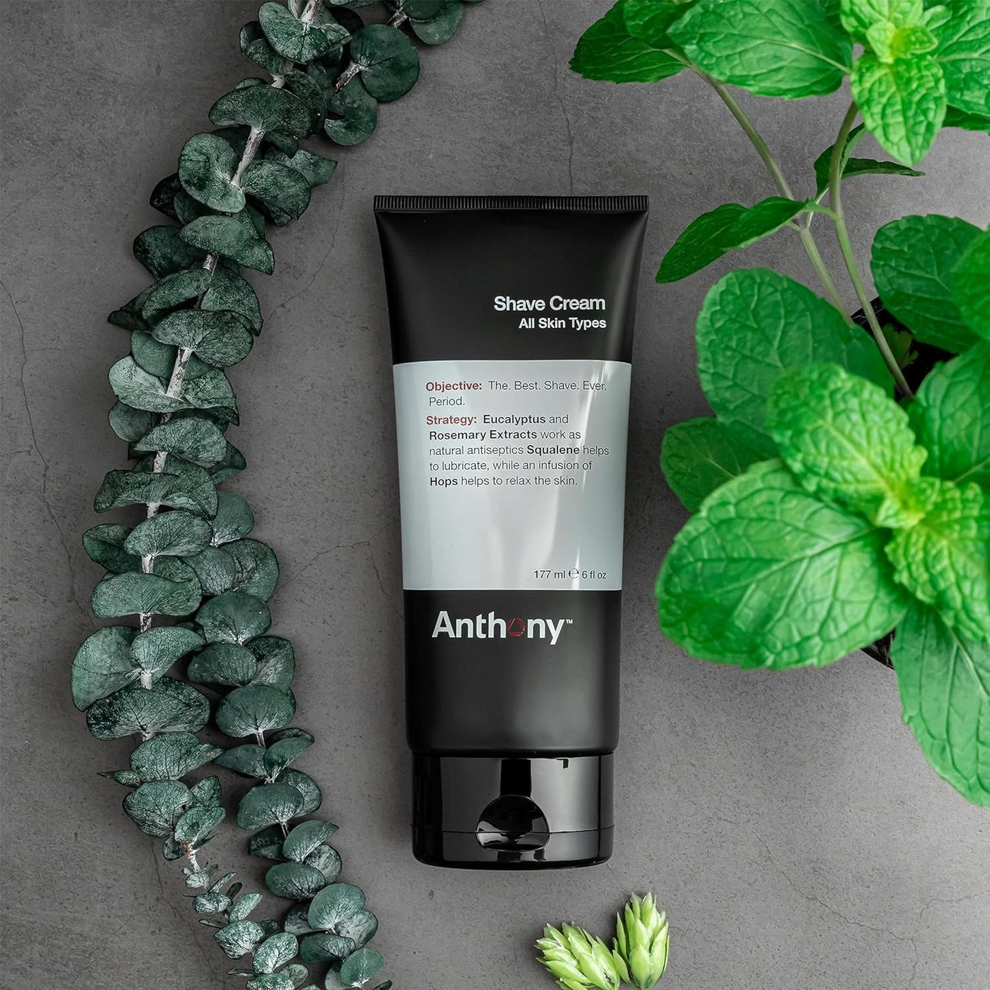 Anthony Shaving Cream Mens Sensitive Skin: Squalane, Eucalyptus, Spearmint and Rosemary Extracts, Help Soothe, Refresh, Cool, and Condition Your Skin for Shave 3 Fl Oz