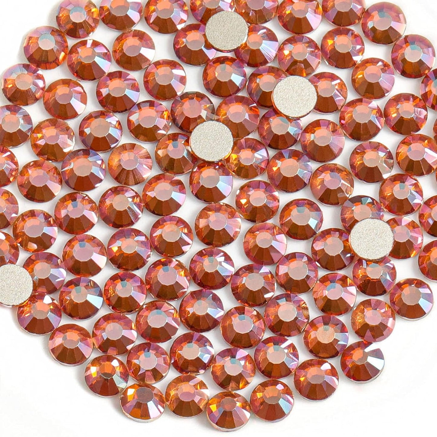 Beadsland 1440 Pieces Flat Back Crystal Rhinestones Round Gems,Amber,SS16,3.8-4.0mm