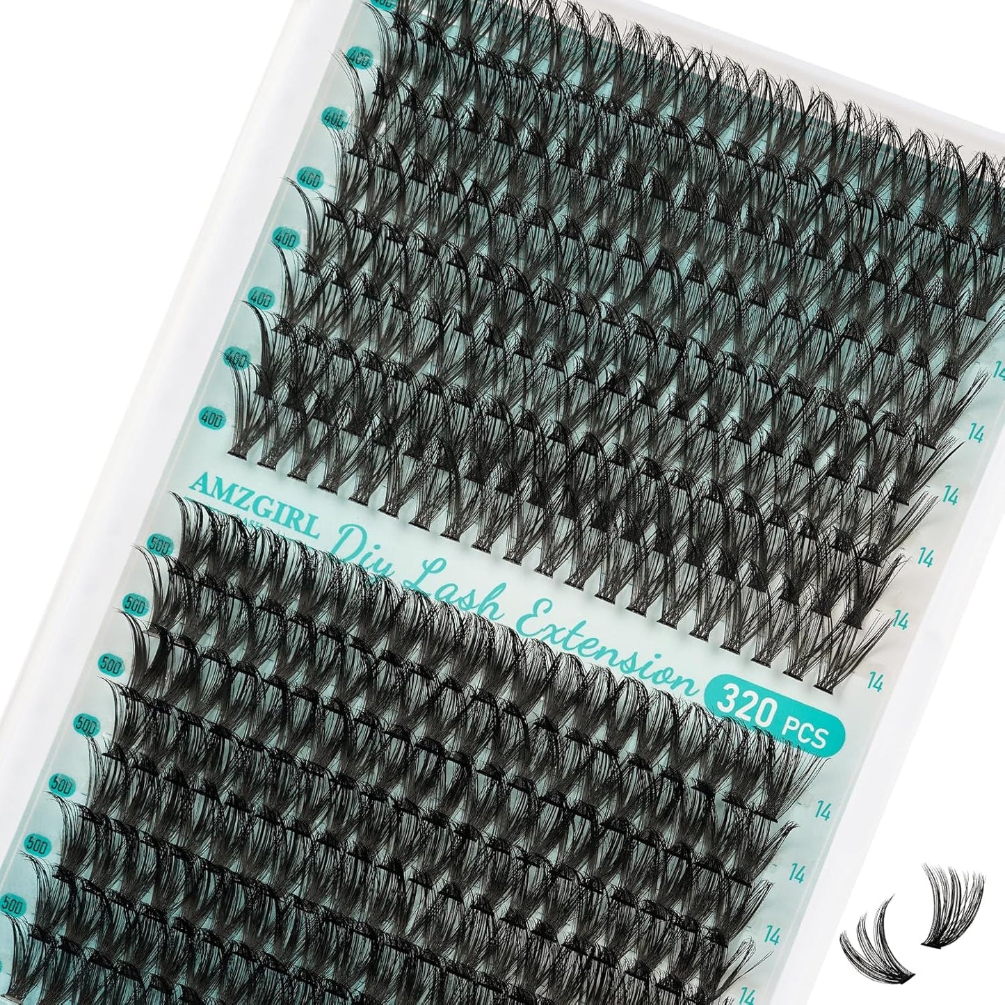 Lash Clusters Wispy 320PCS Eyelash Extension 40D 50D Cluster Lashes Individual Lashes DIY Lash Extension Natural Look Cluster Eyelash Extensions Soft False Eyelashes at Home for Beginners(D-14mm)