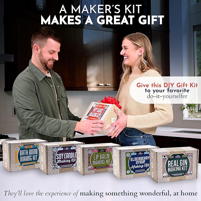 DIY Gift Kits 73-Piece DIY Lip Balm Kit | Includes All Natural & Organic Essential Oils, Shea Butter, Filling Tray & More | Makes 23 Homemade Lip Balms | for Dry & Chapped Lips | for Kids & Adults