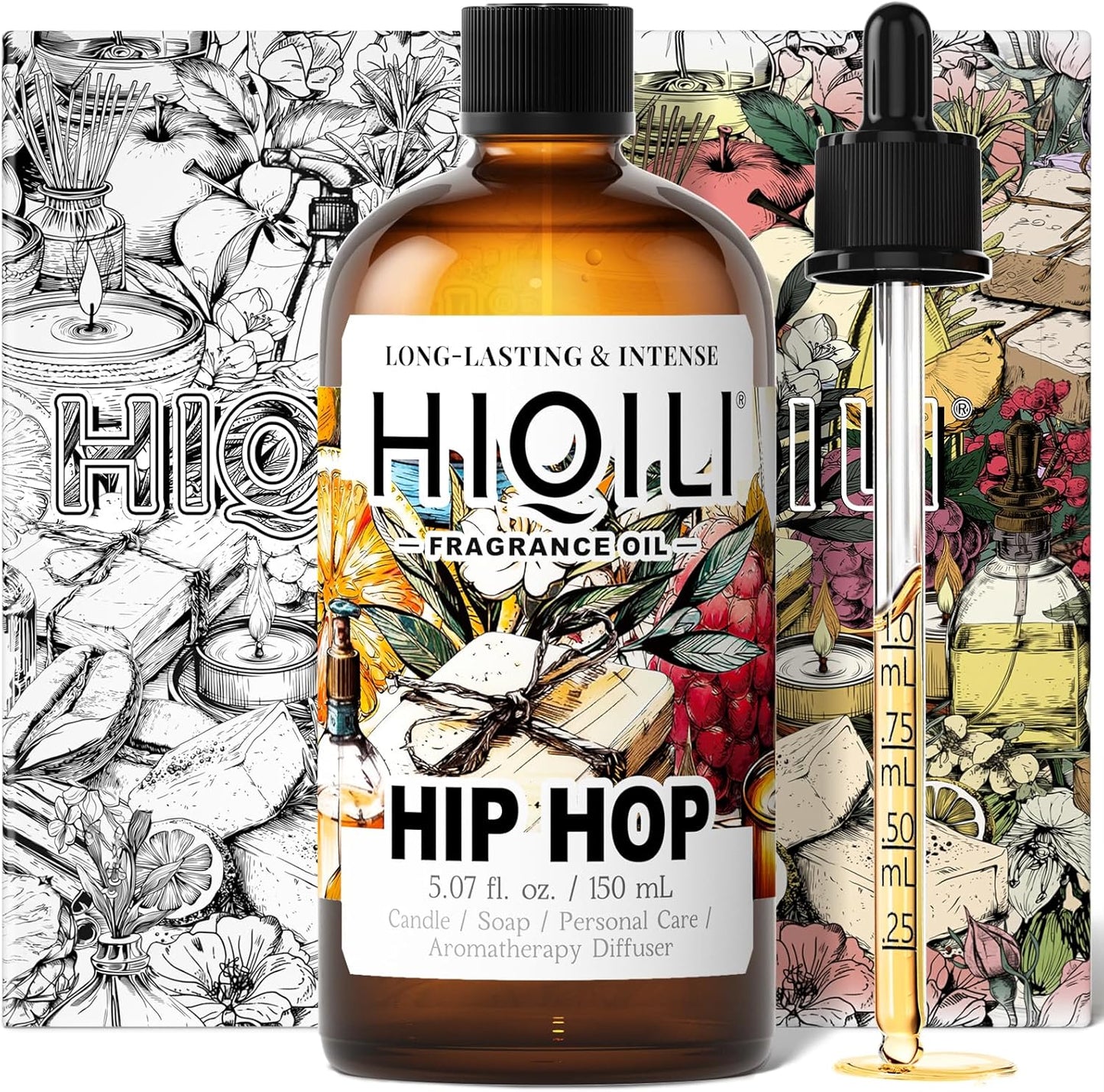 HIQILI Hip Hop Fragrance Oil for Scent Diffusers, Lemon & Green Apple Scents, Candles & Soaps Making, Add to Body Scrub and Spray - 5.07 Fl Oz