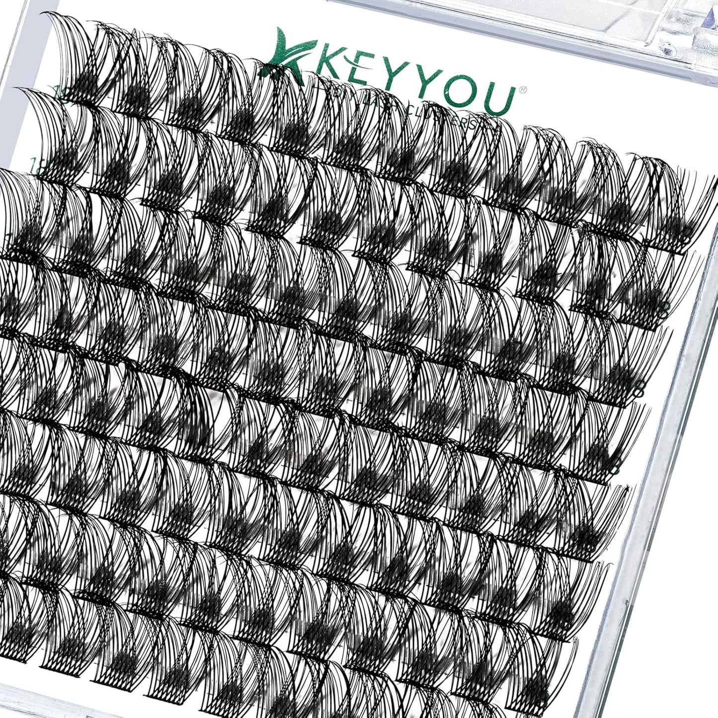 Lash Clusters,96 Pcs Cluster Lashes D Curl 10mm DIY Lash Extensions Eyelash Clusters,KEYYOU Volume Wispy Individual Lashes Soft&Comfortable Easy DIY at Home(Y13,D-10mm)