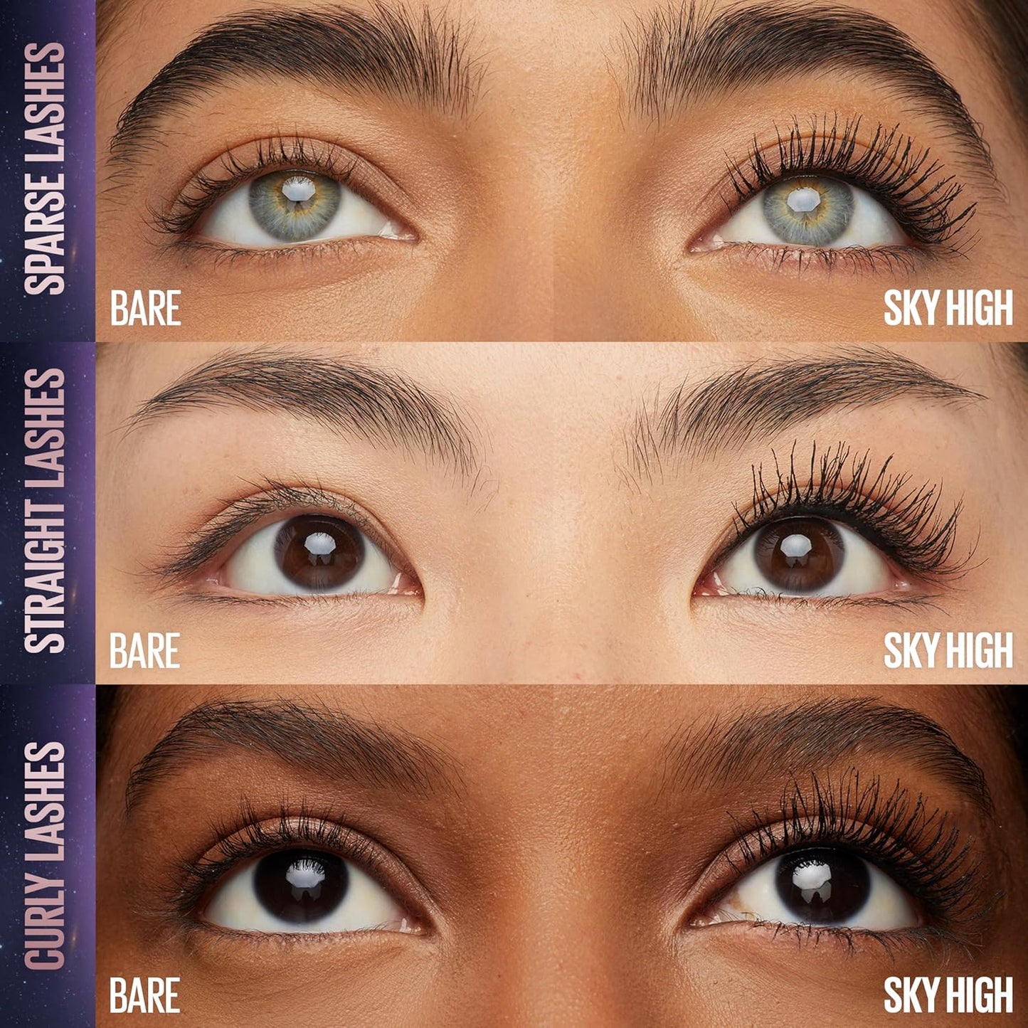 Maybelline Lash Sensational Sky High Washable Mascara Makeup, Volumizing, Lengthening, Defining, Curling, Multiplying, Buildable Formula, Cosmic Black, 1 Count