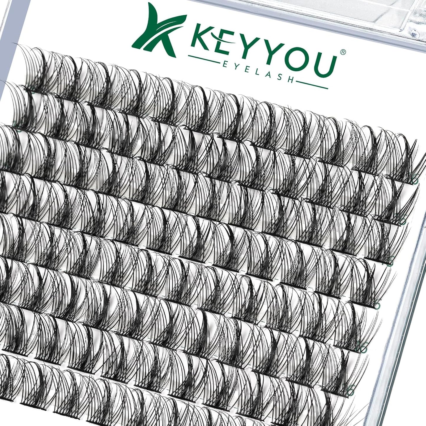 Lash Clusters,96 Pcs Cluster Lashes D Curl 16mm DIY Lash Extensions Eyelash Clusters,KEYYOU Volume Wispy Individual Lashes Soft&Comfortable Easy DIY at Home(Y09,D-16mm)