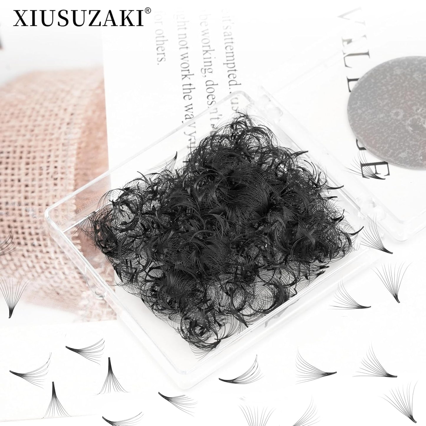 Premade C Curl Eyelash Extensions - 600 Fans, 14D Volume, 8-15mm Fluffy Soft Mix