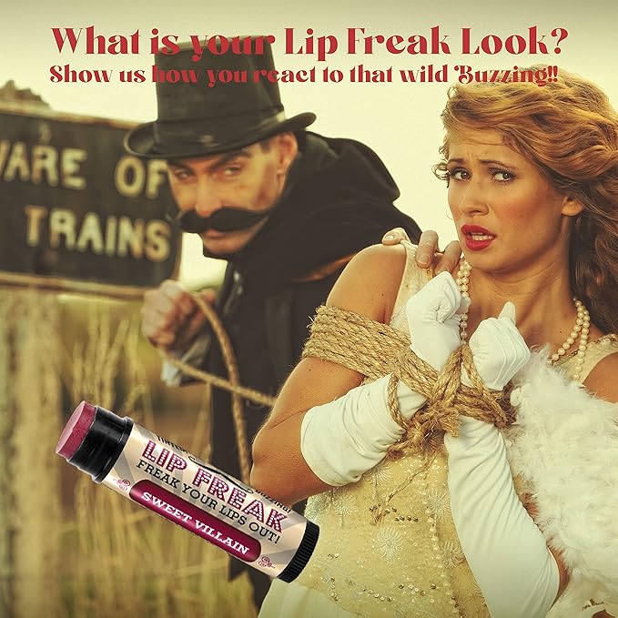 Doctor Lip Bang's BUZZING Lip Balm | Lip Freak | 100% All Natural | Cruelty Free | Sweet Villain | 2 Pack