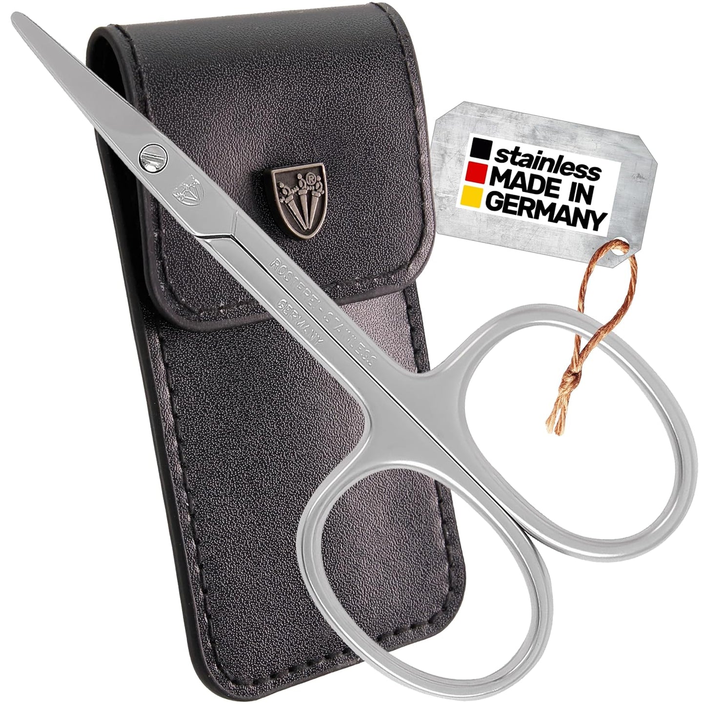 3 Swords Germany - brand quality STAINLESS STEEL CURVED CUTICLE SCISSORS (1 PIECE) with round tips for DIABETICS - manicure pedicure - nail care by 3 Swords - Made in Germany