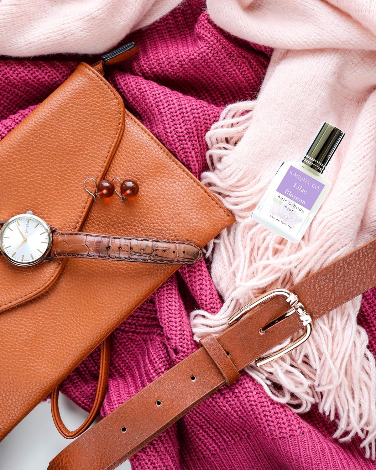 Lilac Blossom Natural Hair & Body Mist Spray, Pure Essential and Fragrance Oils, Alcohol-Free, Handmade in California, 0.5Fl Oz