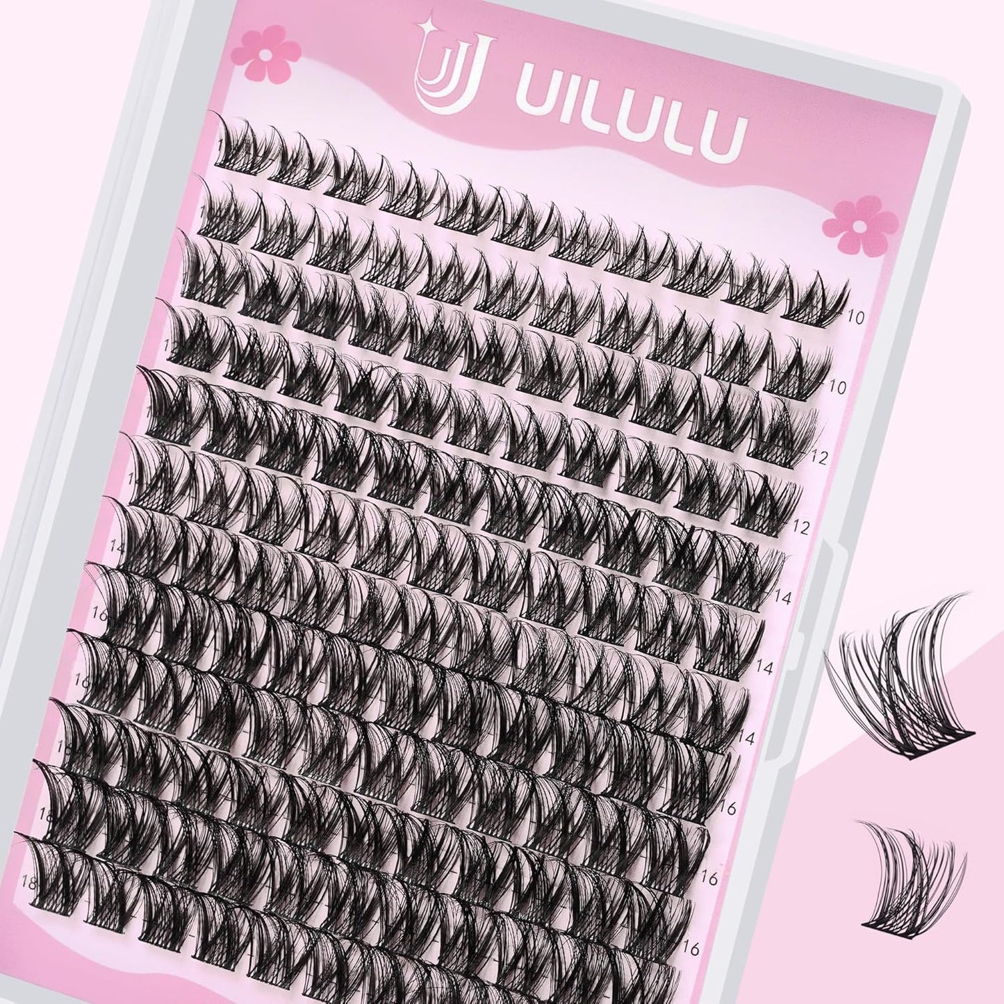 Lashes Clusters D Curl Fluffy Lash Clusters 0.07D 10-18 MIX 132 Eyelashes Individual Eyelashes Clusters DIY Lash Extensions at Home False Eyelash Wide Band Natural Eye Lash Clusters U23 Lash