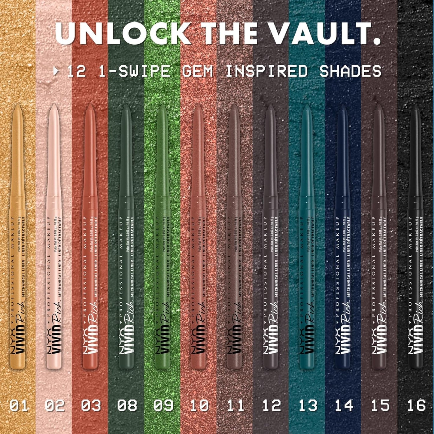 NYX Professional Makeup Mechanical Eye Pencil, Vivid Rich Mechanical, Creamy Retractable Eyeliner - Under the Moonstone, Slate Grey Eyeliner