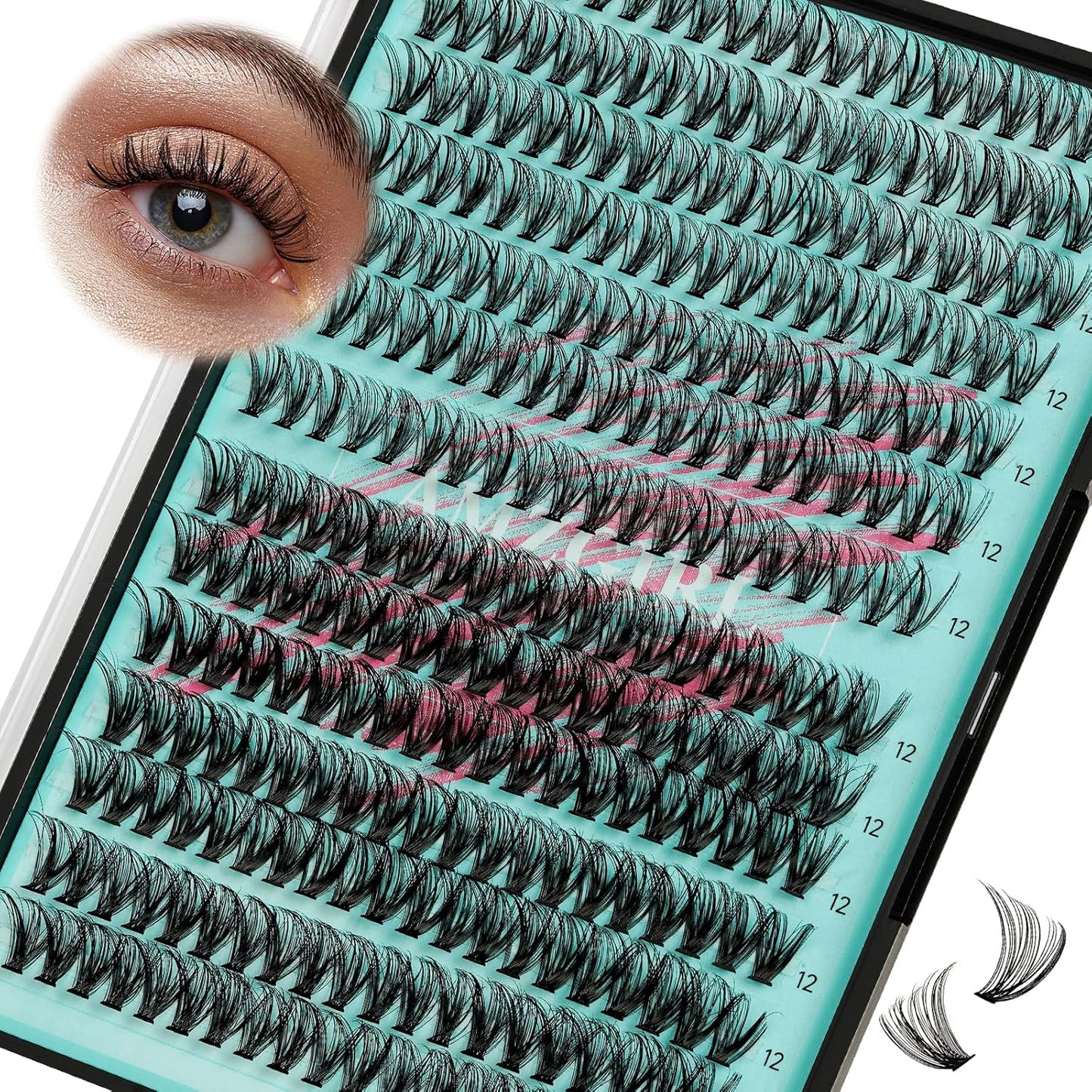 Lash Clusters Wispy 280PCS Eyelash Extension 30D 40D Cluster Lashes Individual Lashes DIY Lash Extension Natural Look Cluster Eyelash Extensions Soft False Eyelashes at Home for Beginners(12mm)