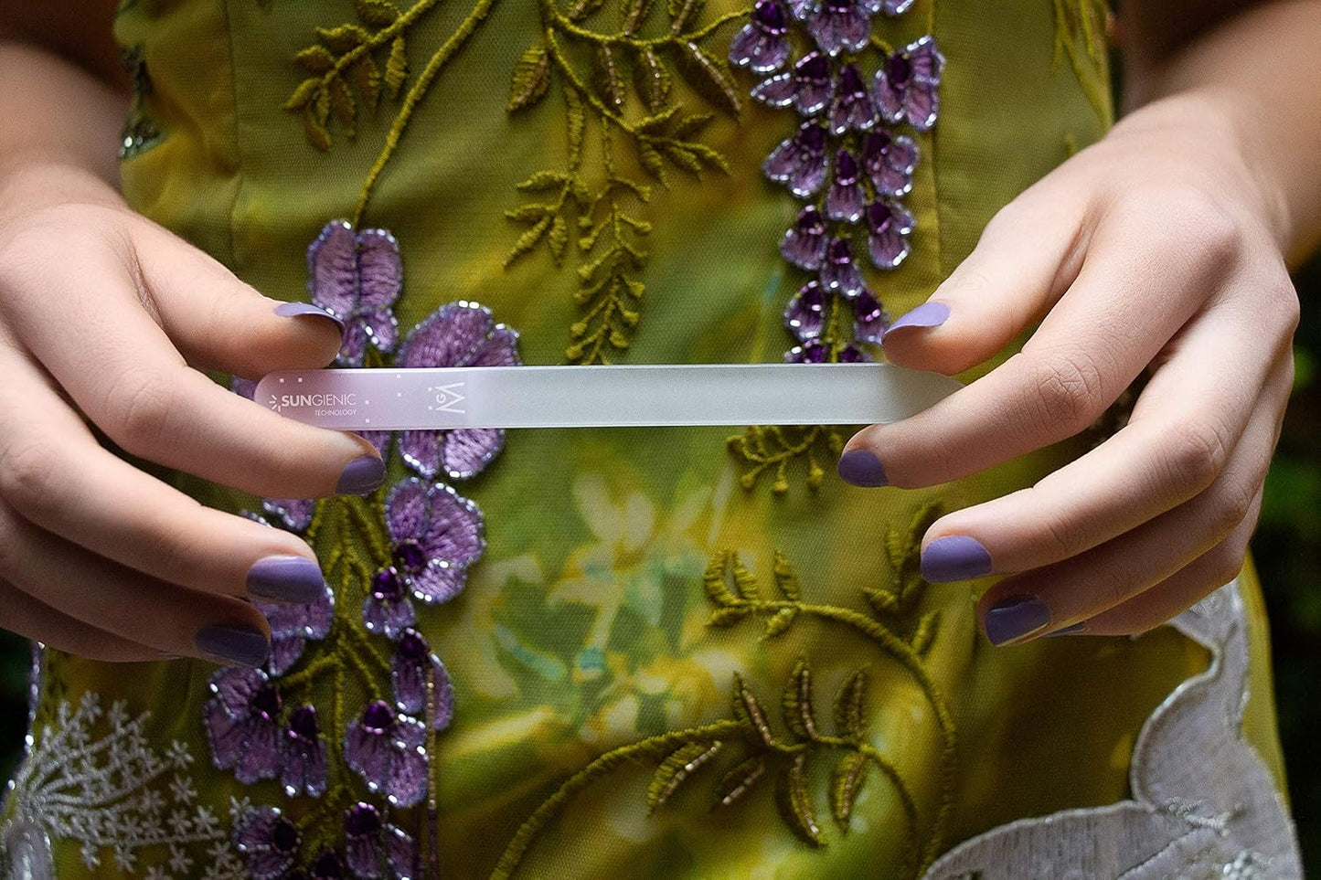 GERMANIKURE Crystal Glass Cuticle Stick & Black Nail File Set in Suede Sleeves – Handmade in Czech Republic – Professional Manicure Supplies – Cuticle Pusher, Callus Remover - Ideal Nail Care Gift