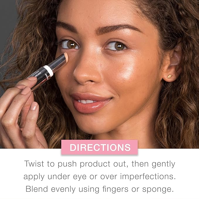 Neutrogena Hydro Boost Hydrating Concealer Stick for Dry Skin, Oil-Free, Lightweight, Non-Greasy and Non-Comedogenic Cover-Up Makeup with Hyaluronic Acid, 50 Deep, 0.12 Oz