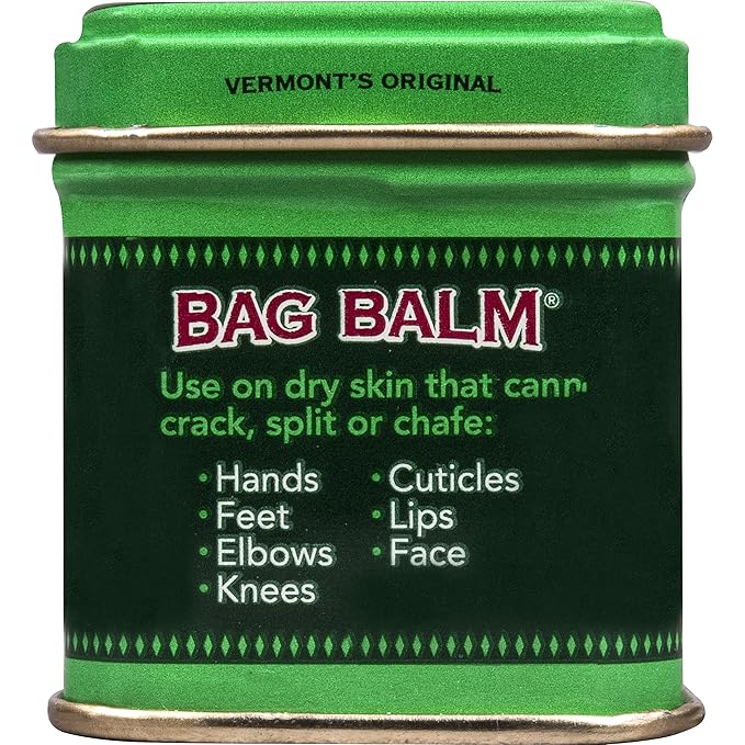 Bag Balm Vermont's Original Ointment, 1 Ounce Tin (Pack of 4), Moisturizing Ointment for Dry Skin that can Crack Split or Chafe on Hands Feet Elbows Knees Shoulders and More